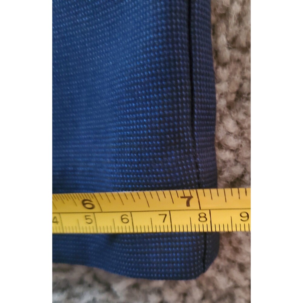 Perry Ellis Mens Dress Pants 32x32 Slim Fit Navy Blue Stretch Flat Front Slacks - Picture 15 of 16